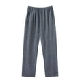 thumbnail image 1 of Diufon Men's Soft Pajama Pants Casual Plus Size Elastic Waist Wide Leg Pants Cotton Loose Trousers with Pockets, 1 of 3