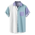 thumbnail image 1 of Diufon Men's Summer Shirts Big and Tall Short Sleeve Button Down Beach Shirts Casual Color Block Basic Shirts, 1 of 7
