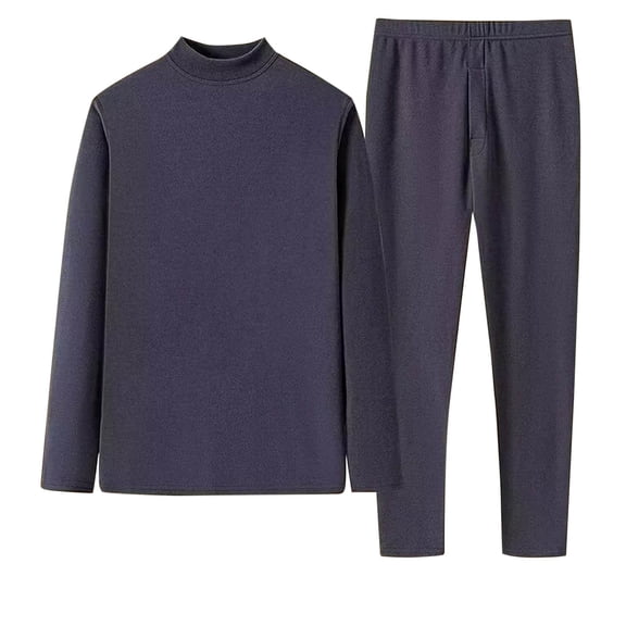 Diufon Men's Thermal Long Underwear Set Fall Winter Crewneck Fleece Lined Bottom Top and Pants Casual Home Sets