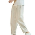 thumbnail image 1 of Diufon Men's Wide Leg Pants Cotton Sport Wide Leg Sweatpants with Pockets Drawstring Trousers with Pockets, 1 of 2