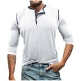 thumbnail image 1 of Diufon Mens 3/4 Sleeve Shirts Casual Soft Button V Neck Undershirts Lightweight Slim Vintage Pullover Tops, 1 of 8