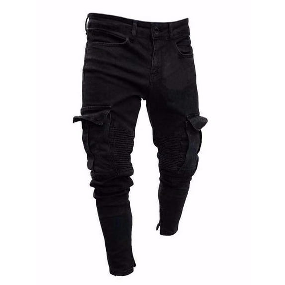 Diufon Mens Cargo Pants Casual Solid Color Tapered Pants Outdoor Pants with Multiple Pockets