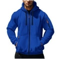 thumbnail image 1 of Diufon Mens Hoodies Pullover with Zip Pockets Casual Full Zip Long Sleeve Sweatshirt Sports Hooded Jackets, 1 of 8