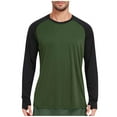 thumbnail image 1 of Diufon Mens Long Sleeve Shirts Casual Soft Athletic Tee Shirt Lightweight Color Block Crewneck Tops, 1 of 8