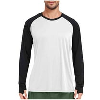 Diufon Mens Long Sleeve Shirts Casual Soft Athletic Tee Shirt Lightweight Color Block Crewneck Tops