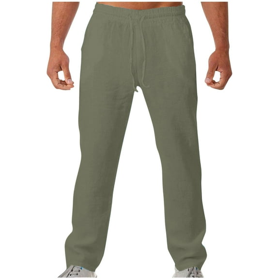 Diufon Mens Lounge Pants Solid Color Sweatpants Elastic Waist Drawstring Trousers with Pockets