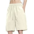thumbnail image 1 of Diufon Mens Lounge Shorts Elastic Waist Drawstring Plus Size Shorts Wide Leg Shorts with Pockets, 1 of 4