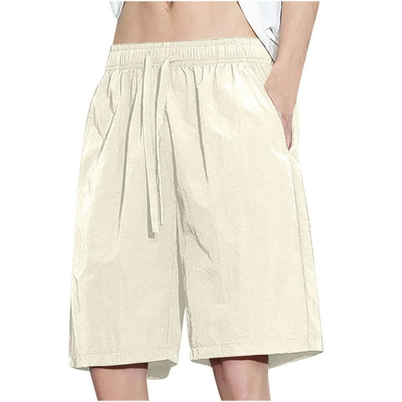Diufon Mens Lounge Shorts Elastic Waist Drawstring Plus Size Shorts Wide Leg Shorts with Pockets