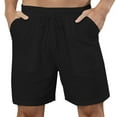 thumbnail image 1 of Diufon Mens Plus Size Shorts Solid Color Lounge Shorts Elastic Waist Drawstring Shorts with Pockets, 1 of 7