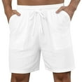 thumbnail image 1 of Diufon Mens Plus Size Shorts Solid Color Lounge Shorts Elastic Waist Drawstring Shorts with Pockets, 1 of 7