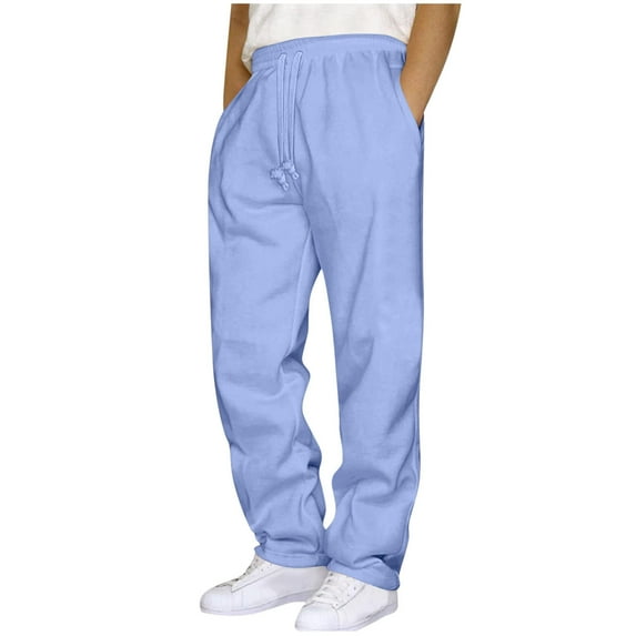 Diufon Mens Sweatpants Straight Leg Loose Trousers Elastic Waist Drawstring Casual Joggers Athletic Workout Pants