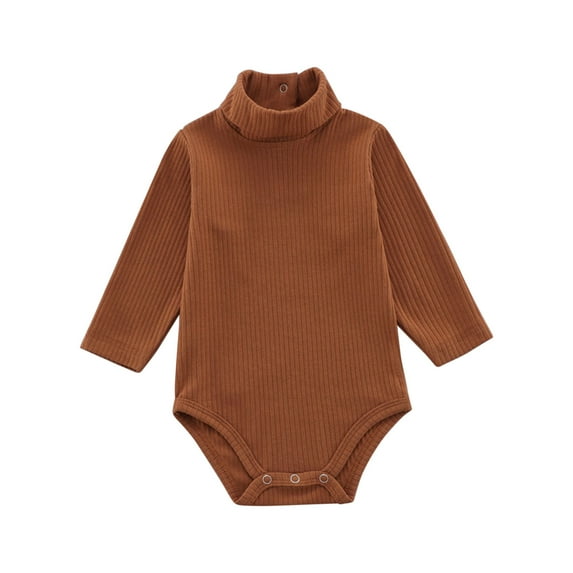 Diufon Newborn Baby Boy Girl Bodysuit Cotton Long Sleeve Warm Turtleneck Sweater Jumpsuit Home Crawling Romper