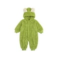 thumbnail image 1 of Diufon Newborn Baby Boy Girl Fleece Romper Fleece Thickened Warm Hoodie Jumpsuit Fall Winter Button Bodysuit, 1 of 7