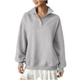 thumbnail image 1 of Diufon Oversized Sweatshirt for Women Long Sleeve Button Stand Collar Pullover Tops Fall Trendy Clothes, 1 of 9
