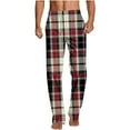 thumbnail image 1 of Diufon Pajama Pants for Men Cotton Soft Comfy Plaid Elastic Waist Straight Leg Casual Home Sleep Pants, 1 of 5