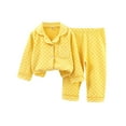 thumbnail image 1 of Diufon Pajamas for Kids Cotton Soft Long Sleeve Lapel Button Down Sleepwear Boys Girls Casual 2 piece Sets, 1 of 5