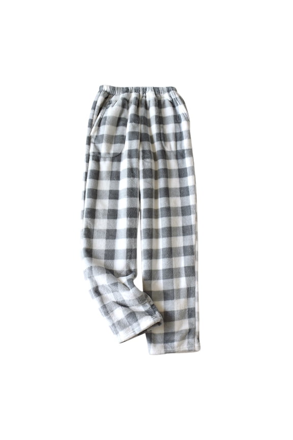 Plaid Pajama Pants for Women Flannel Warm Elastic Waist Pants Homewear Soft Lounge Pants Sleepwear