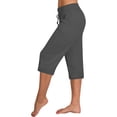 thumbnail image 1 of Diufon Plus Size Capris Pants for Women Solid Color Legging Pants High Waist Drawstring Pants, 1 of 6