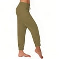 thumbnail image 1 of Diufon Plus Size Capris Pants for Women Solid Color Legging Pants High Waist Drawstring Pants, 1 of 7