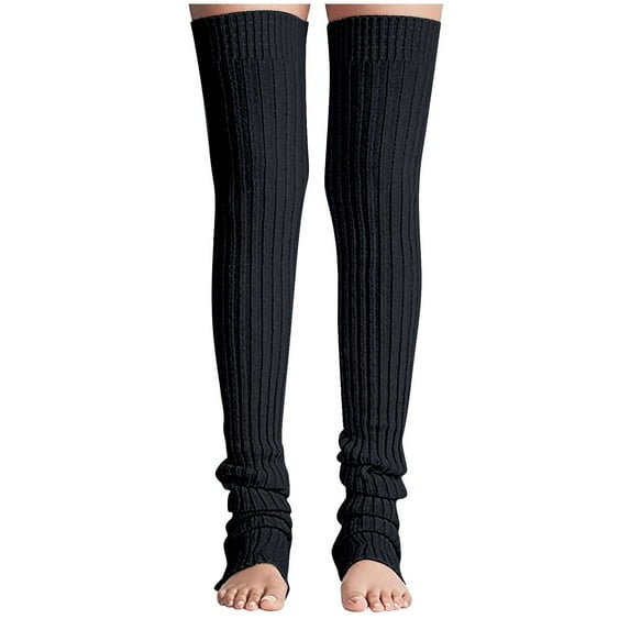 Diufon Plus Size Knit Leg Warmer for Women Thickened Thigh Over Knee High Boot Long Socks for Yoga Dance