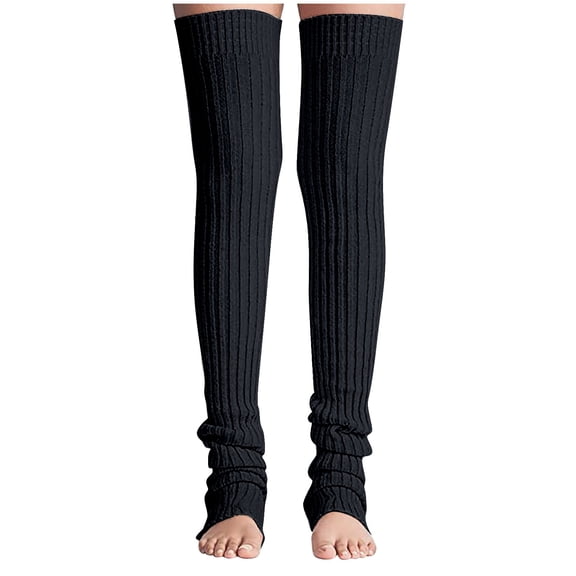 Diufon Plus Size Knit Leg Warmer for Women Thickened Thigh Over Knee High Boot Long Socks for Yoga Dance