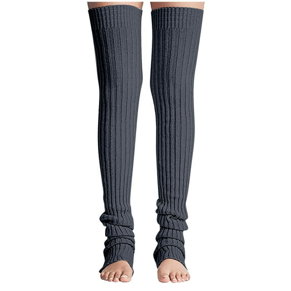 Diufon Plus Size Knit Leg Warmer for Women Thickened Thigh Over Knee High Boot Long Socks for Yoga Dance