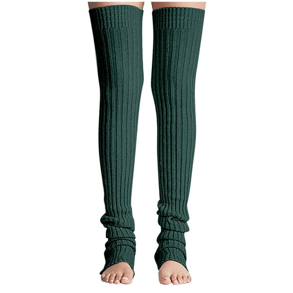 Diufon Plus Size Knit Leg Warmer for Women Thickened Thigh Over Knee High Boot Long Socks for Yoga Dance
