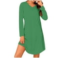 thumbnail image 1 of Diufon Plus Size Nightdress for Women Soft Long Sleeve V Neck Nightgown Casual Solid Color Home Sleepwear, 1 of 7