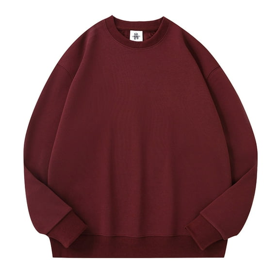 Diufon Plus Size Pullover Tops for Women Solid Color Sweatshirts Round Neck Long Sleeve Blouses