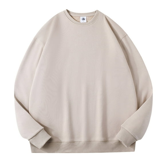 Diufon Plus Size Pullover Tops for Women Solid Color Sweatshirts Round Neck Long Sleeve Blouses