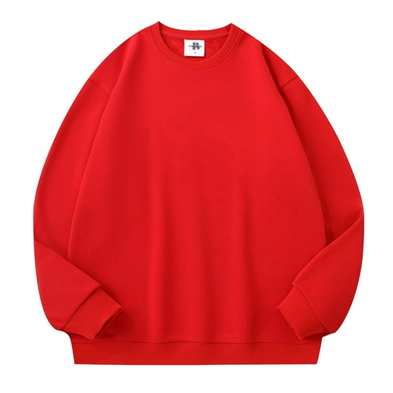 Diufon Plus Size Pullover Tops for Women Solid Color Sweatshirts Round Neck Long Sleeve Blouses