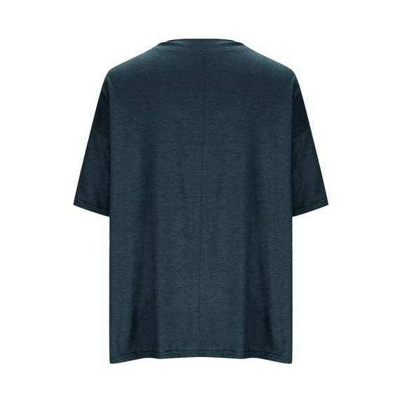 Diufon Plus Size T Shirts for Women Short Sleeve V Neck Casual Blouses Soild Color Tunics