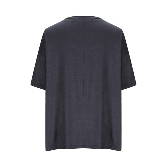 Diufon Plus Size T Shirts for Women Short Sleeve V Neck Casual Blouses Soild Color Tunics