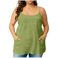 thumbnail image 1 of Diufon Plus Size Tank Tops for Women Summer Casual Sleeveless Loose Camisole Spaghetti Strap Basic Top with Pockets, 1 of 7