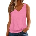 thumbnail image 1 of Diufon Plus Size Tank Tops for Women Summer Casual Solid Color Blouses V Neck Sleeveless Tunics, 1 of 5