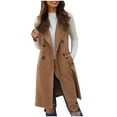 thumbnail image 1 of Diufon Plus Size Waistcoats for Women Fall Trendy Lapel Sleeveless Button Down Long Vest, 1 of 1