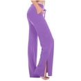 thumbnail image 1 of Diufon Plus Size Wide Leg Pants High Waist Side Slit Yoga Pants with Pockets Drawstring Loose Dress Work Pant, 1 of 7