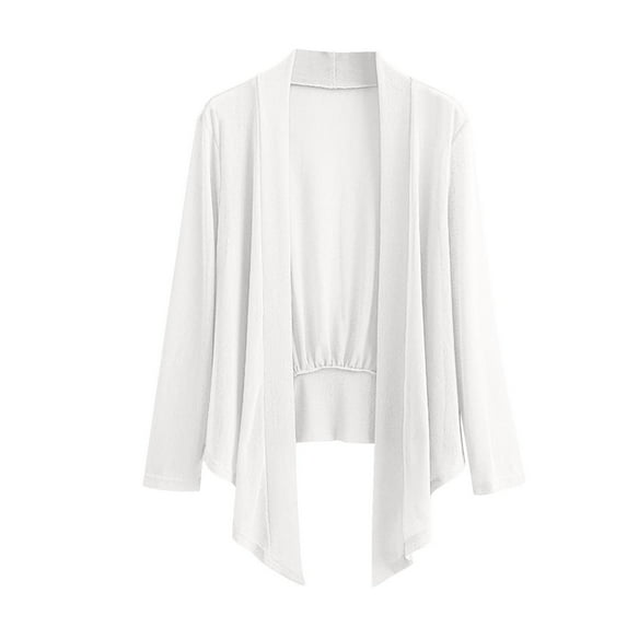 Diufon Plus Size Womens Cardigans Solid Color Casual Loose Coats Irregular Hem Long Sleeve Blouses