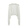 thumbnail image 1 of Diufon Plus Size Womens Cardigans Solid Color Hollow-Out Tops Casual Long Sleeve Knit Blouses, 1 of 3
