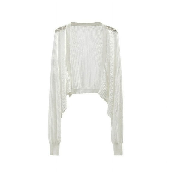 Diufon Plus Size Womens Cardigans Solid Color Hollow-Out Tops Casual Long Sleeve Knit Blouses