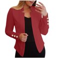 thumbnail image 1 of Diufon Plus Size Womens Short Cardigan Fall Solid Color Button Jackets Long Sleeve Coats, 1 of 5