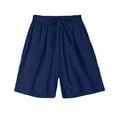 thumbnail image 1 of Diufon Plus Size Womens Shorts Cotton Linen Lounge Shorts Elastic Waist Drawstring Shorts with Pockets, 1 of 5