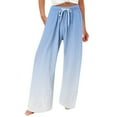 thumbnail image 1 of Diufon Plus Size Womens Wide Leg Pants Elastic Wasit Drawstring Lounge Pants Gradient Printed Pants, 1 of 6