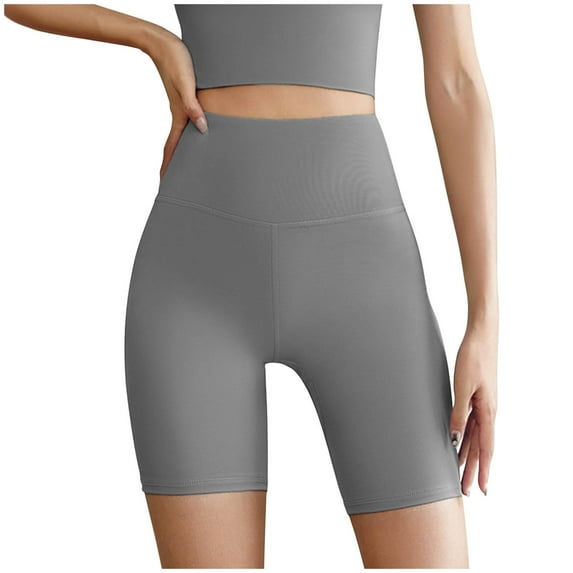 Diufon Plus Size Yoga Shorts for Women Summer Solid Color Legging Shorts High Waist Sweat Shorts