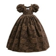 thumbnail image 1 of Diufon Puffy Princess Dress for 5-14 Years Girl Lace Mesh Layered Rompers Skirt Birthday Middle-Age Dresses (9-10 Years, Coffee), 1 of 9