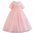 thumbnail image 1 of Diufon Puffy Princess Dress for 5-14 Years Girl Lace Mesh Layered Rompers Skirt Birthday Middle-Age Dresses, 1 of 9