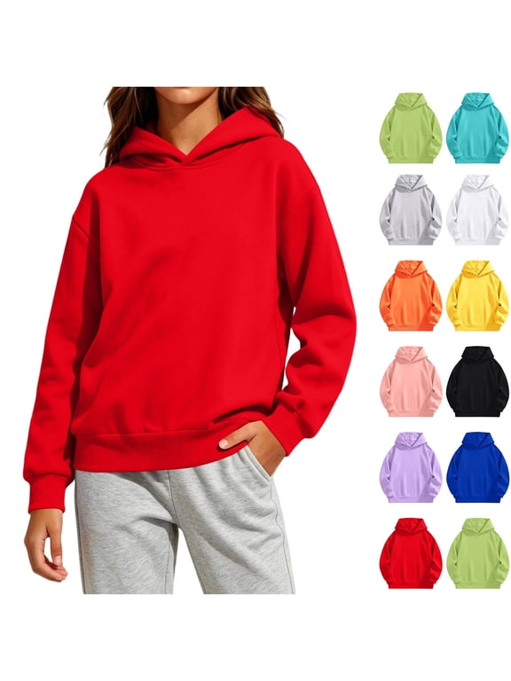 Girls Boys Hoodies Unisex Kids Long Sleeve Casual Hooded Sweatshirts Going Out Fall Winter Warm Pullover Tops