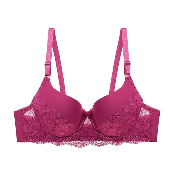 Diufon Push up Bras for Women Solid Color Lace Patchwork Bras Full Coverage Comfortable Bras