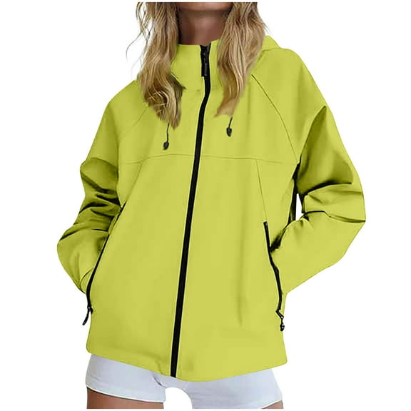 Diufon Rain Jackets for Women Waterproof Lightweight Hooded Raincoat Hiking Windbreaker with Zip Pockets