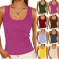 thumbnail image 1 of Diufon Ribbed Tank Tops for Women Summer Scoop Neck Sleeveless Tops Slim Fitted Stretchy Basic Layering Shirts, 1 of 7
